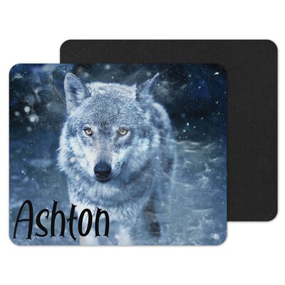 Blue Wolf Custom Personalized Mouse Pad - image1